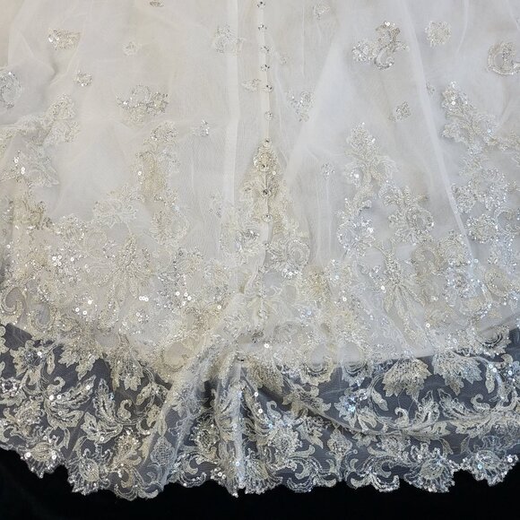 NWT~$2K~ALLURE COUTURE BRIDAL~6/8~IVORY CHAMPAGNE SEQUIN STRAPLESS WEDDING DRESS - Picture 13 of 16